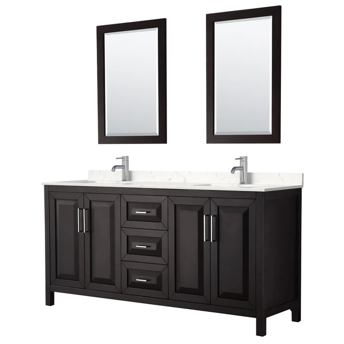 Dark Espresso Bathroom Vanity Set with Carrara Marble Countertop