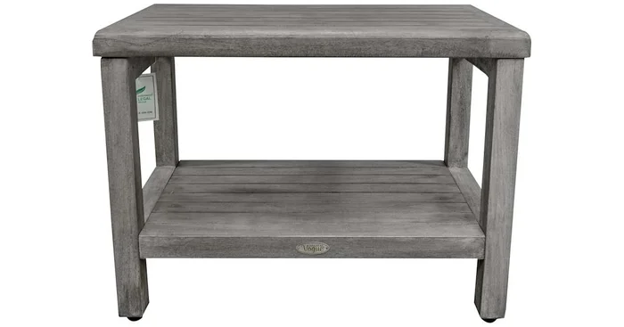 DecoTeak Eleganto 24″ Solid Teak Bench with Shelf