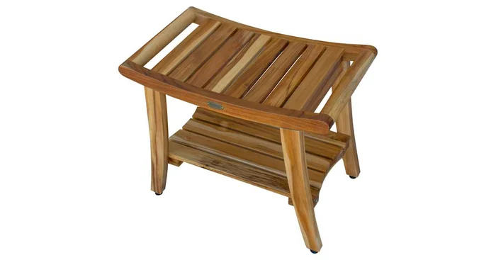 DecoTeak Harmony 24″ Teak Shower Bench with LiftAid Handles