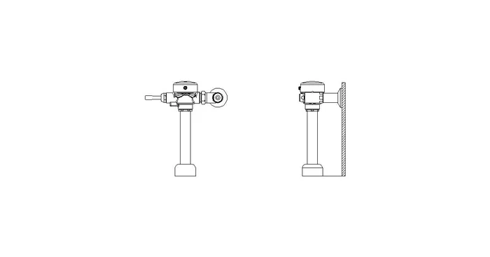 Delta 1-1/2″ Top Spud Water Closet Flush Valve with 11-1/2″ Maximum Height Field Adjustable Flush and Seat Lid Bumper from the Commercial Series