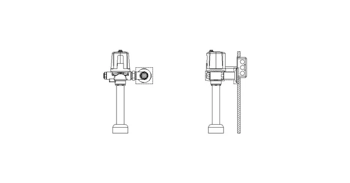 Delta 1.27GPF 1-1/2″ Top Spud Hardwire Motion Activated Water Closet Flush Valve with 11-1/2″ Maximum Height from the Commercial Series