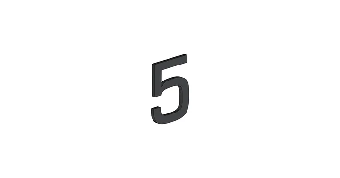 Deltana 4″ Stainless Steel Address Number “5” with Risers