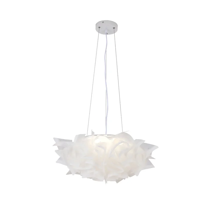 Design Living 1-Light D20.8″ White Acrylic Cloud LED Chandelier with White Hardware