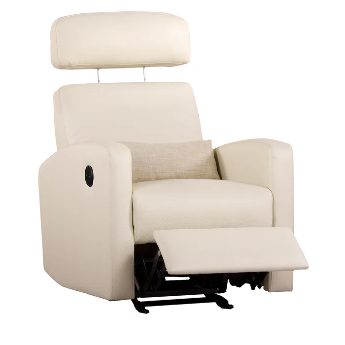 Dezmo Electric Full Power Bonded Leather Motion Chair in Cream