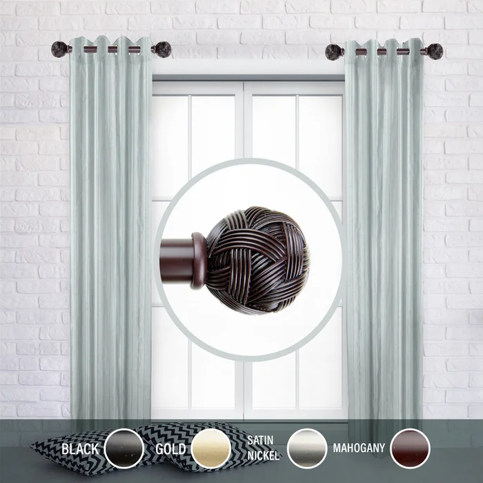 Domovina Wayland 1″ Side Curtain Rods, 12-20 inches (Set of 2)