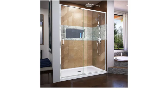 DreamLine Flex 72″ High x 60″ Wide Hinged Framed Shower Door with Clear Glass