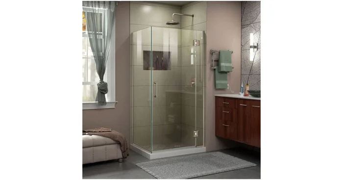 DreamLine Unidoor-X 72″ High x 30-3/8″ Wide x 34″ Deep Hinged Frameless Shower Enclosure with Clear Glass