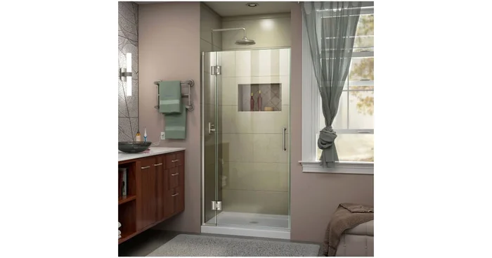 DreamLine Unidoor-X 72″ High x 35″ Wide Hinged Frameless Shower Door with Clear Glass