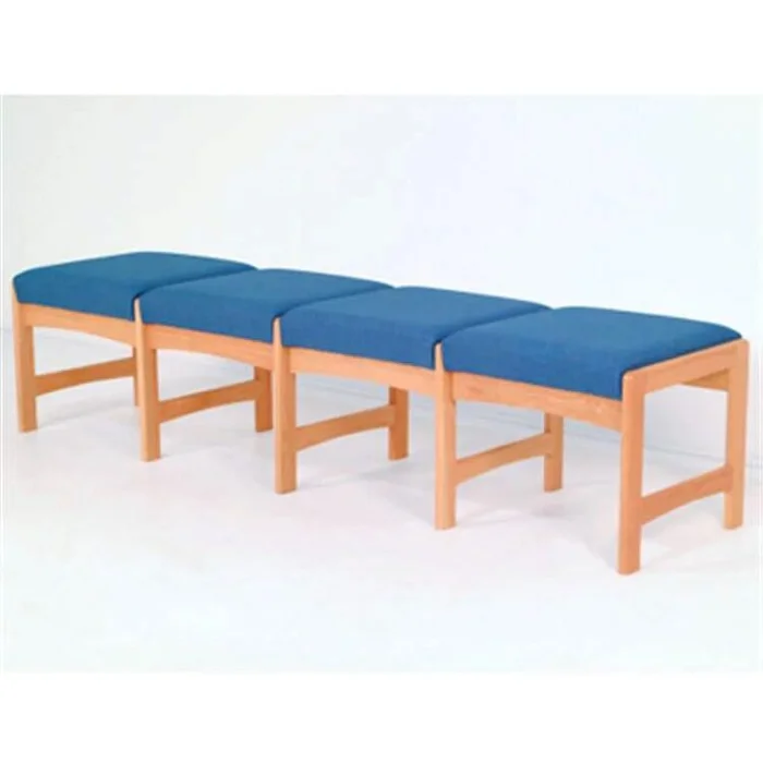 Durable Four Seat Bench with Solid Oak Frame & Thick Cushioning