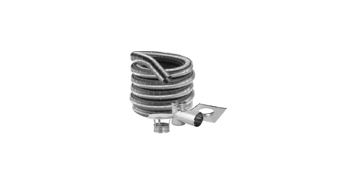 DuraVent 6″ Inner Diameter – DuraFlexSS 304 Flexible Liner Chimney Pipe – Single Wall – 15′ Tee Kit