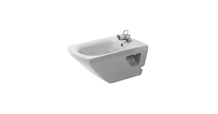 Duravit Caro Wall Mounted Rectangular Horizontal Spray Bidet with Single Faucet Hole Drilling