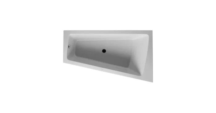 Duravit Paiova 66-7/8″ Acrylic Soaking Bath Tub for Corner Right Installations with Center Drain and Apron
