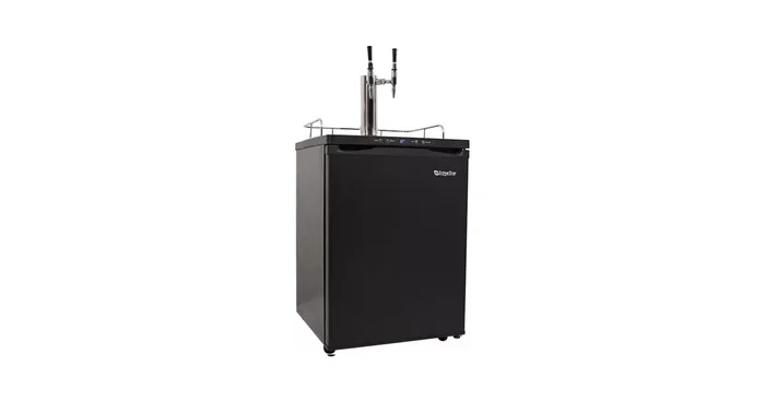 EdgeStar 24 Inch Wide Free Standing Dual Tap Cold Brew Coffee Kegerator with Deep Chill