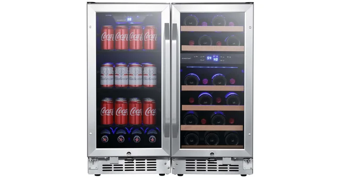 EdgeStar 30 Inch Wide 26 Bottle 80 Can Side-by-Side Wine and Beverage Center