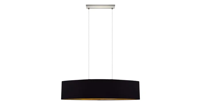 Eglo Maserlo 40″ Wide 2 Light Shaded Linear Chandelier with Black and Gold Shade