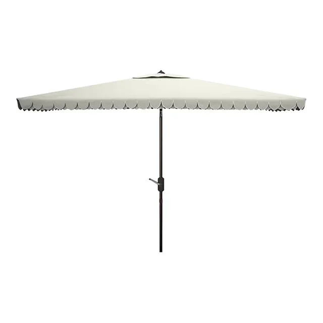 Elegant 6.5×10 Rectangle Umbrella – Beige/White