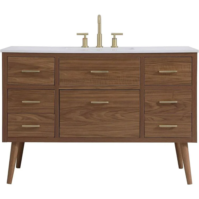 Elegant Decor 48 inch bathroom vanity in Walnut Brown