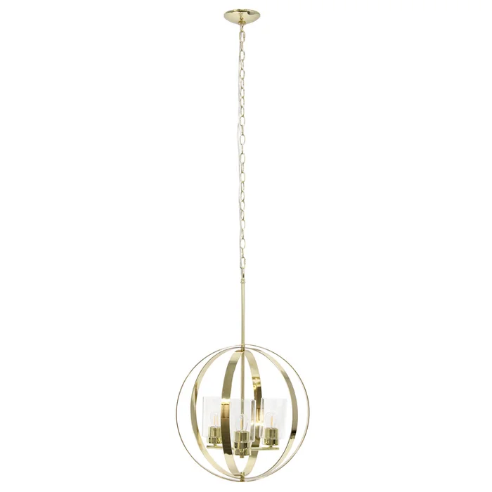 Elegant Designs 18″ Modern Orb Adjustable 3-Light Metal and Clear Glass Kitchen Foyer Hallway Bedroom Living Room Dining Room Hanging Ceiling Pendant, Rose Gold