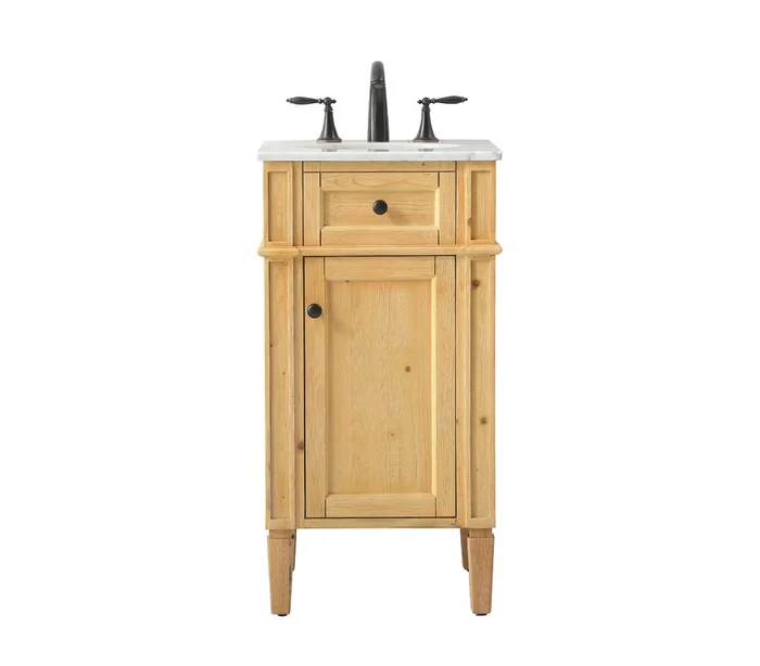 Elegant Furniture & Lighting – Park Avenue 18 inch Single bathroom vanity in natural wood – VF12518NW