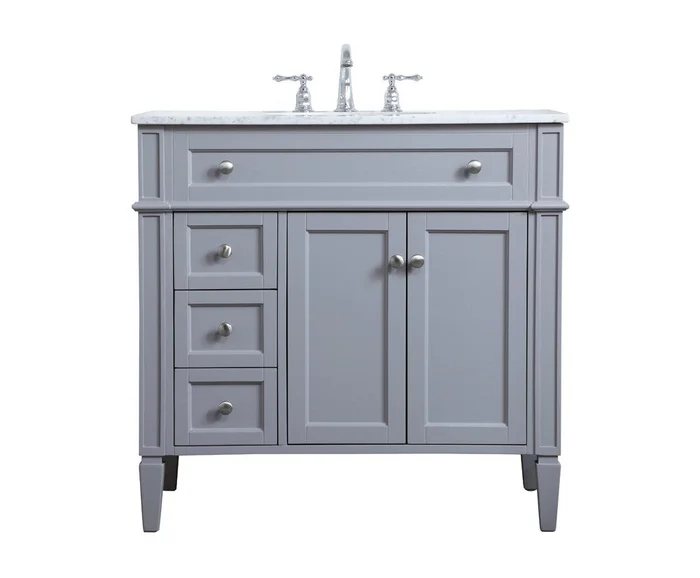 Elegant Furniture & Lighting – Park Avenue 36 inch Single bathroom vanity in Grey – VF12536GR