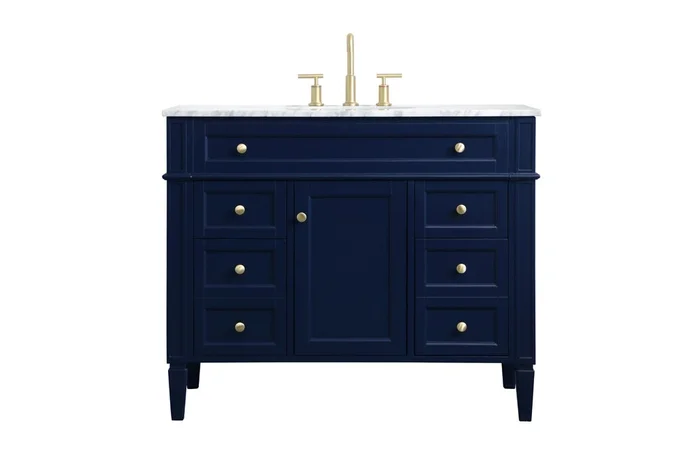 Elegant Furniture & Lighting – Park Avenue 42 inch Single bathroom vanity in blue – VF12542BL
