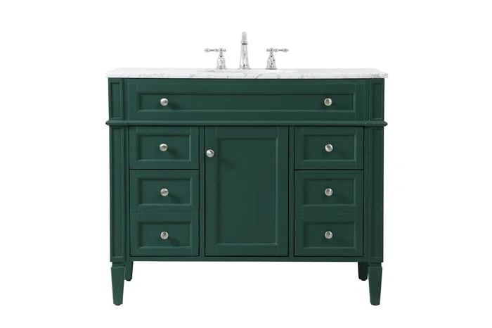 Elegant Furniture & Lighting – Park Avenue 42 inch Single bathroom vanity in green – VF12542GN