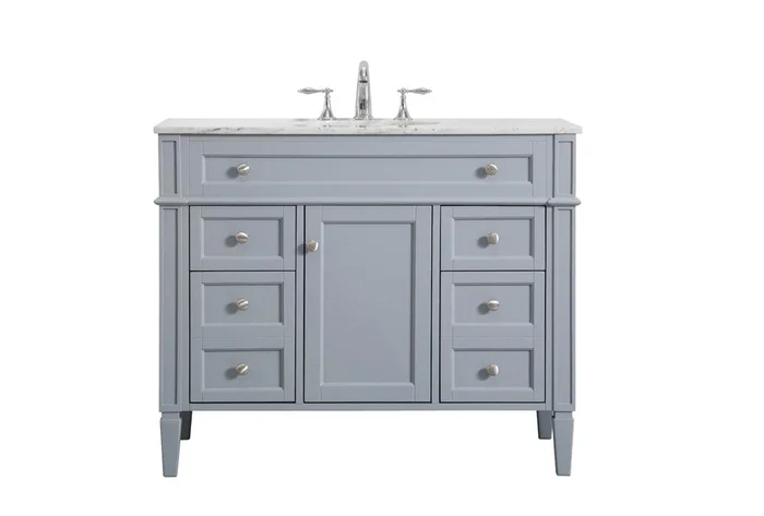 Elegant Furniture & Lighting – Park Avenue 42 inch Single bathroom vanity in grey – VF12542GR