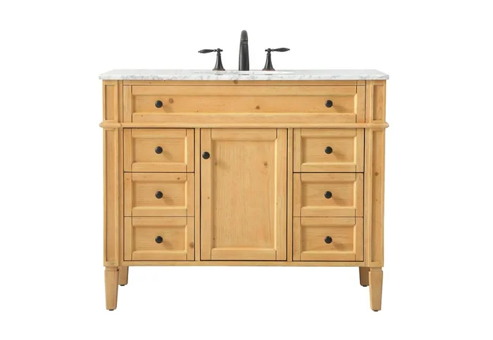 Elegant Furniture & Lighting – Park Avenue 42 inch Single bathroom vanity in natural wood – VF12542NW