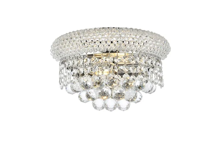 Elegant Furniture & Lighting – Primo 2 light Chrome Wall Sconce Clear Royal Cut Crystal – V1800W12C/RC
