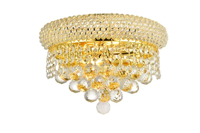 Elegant Furniture & Lighting – Primo 2 light Gold Wall Sconce Clear Royal Cut Crystal – V1800W12G/RC