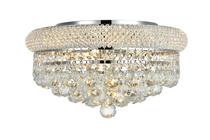 Elegant Furniture & Lighting – Primo 8 light Chrome Flush Mount Clear Royal Cut Crystal – V1800F16C/RC