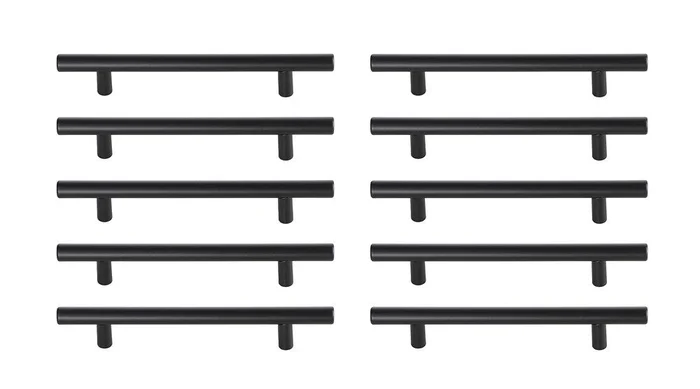 Elegant Furniture & Lighting – Quinn 5in Center to Center Matte Black Bar Pull Multipack (set of 10) – PL400-5-MB-10PK