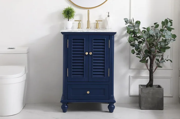 Elegant Furniture & Lighting – Rhodes 24 inch Single bathroom vanity in blue – VF30524BL