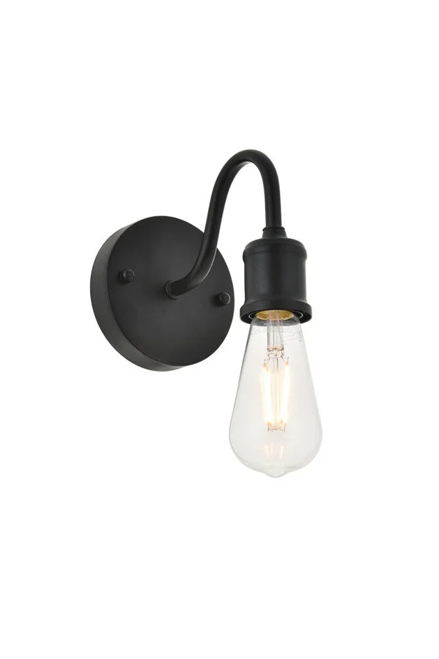 Elegant Furniture & Lighting – Serif 1 light black Wall Sconce – LD4028W5BK