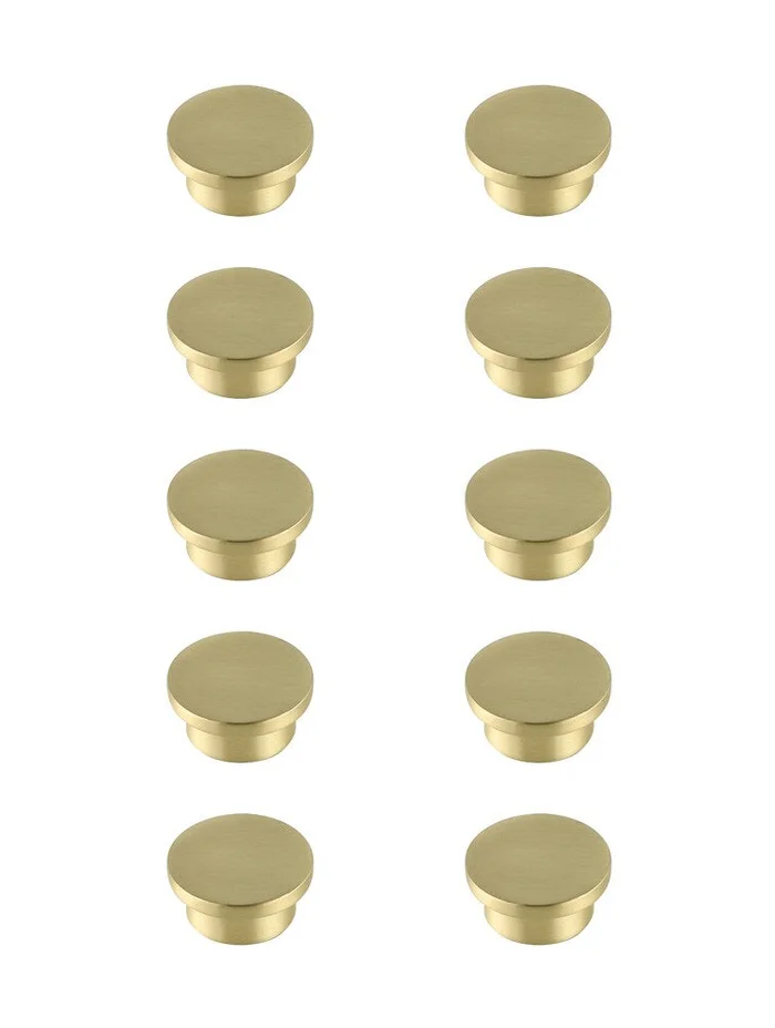 Elegant Furniture & Lighting – Trovon 1.6in Diameter Brushed Gold Oversize Round Knob Multipack (Set of 10) – KB2009-GD-10PK