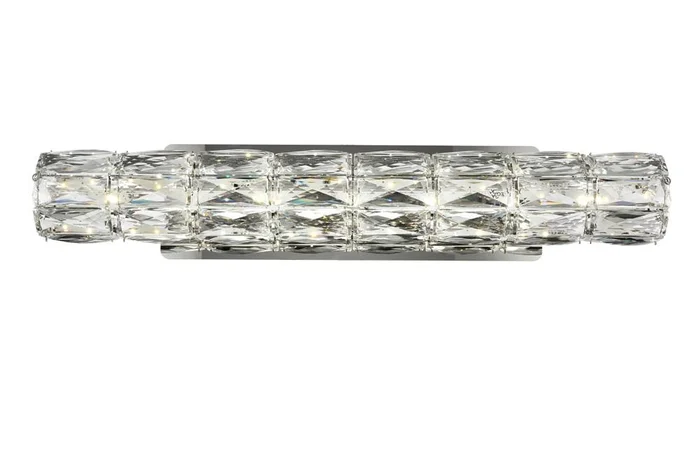 Elegant Furniture & Lighting – Valetta Integrated LED chip light Chrome Wall Sconce Clear Royal Cut Crystal – 3501W24C