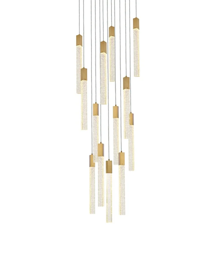 Elegant Furniture & Lighting – Weston 13 lights pendant in satin gold – 2067G30SG