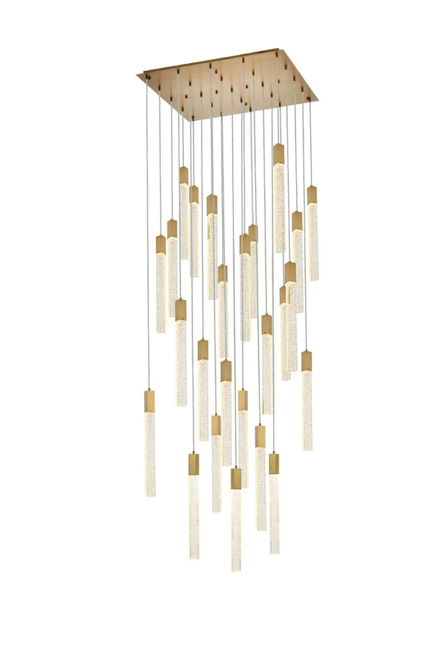 Elegant Furniture & Lighting – Weston 25 lights pendant in satin gold – 2066G36SG