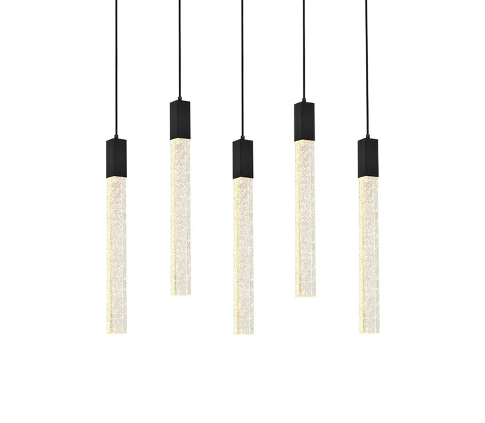 Elegant Furniture & Lighting – Weston 5 lights pendant in black – 2066S36BK