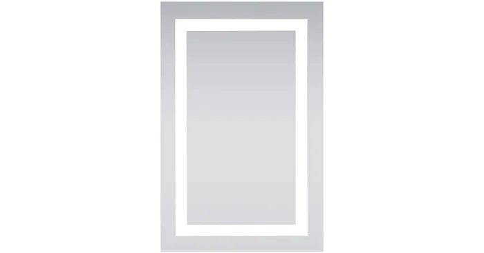 Elegant Lighting Nova 20″ W x 30″ H Modern Rectangular Steel Frameless Bathroom Wall Mirror with LED Lighting