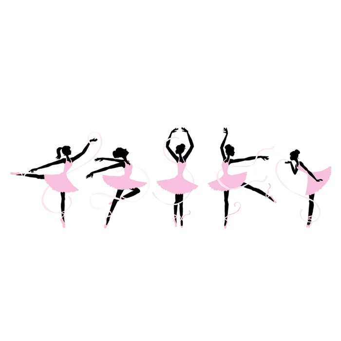 Elephants on the Wall Dancers Ballerinas (Five) Paint by Number Wall Murals