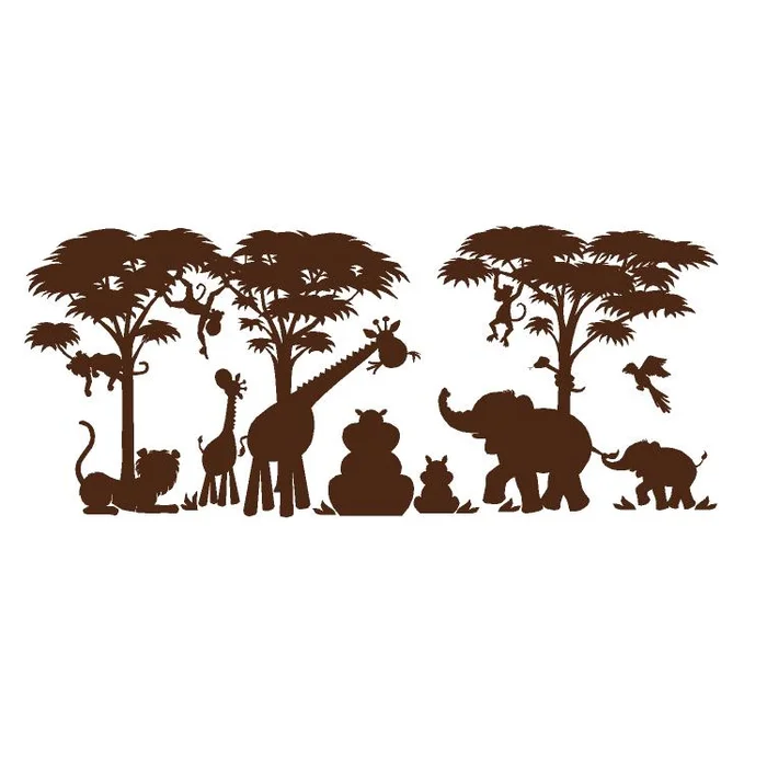 Elephants on the Wall Silhouettes Medium Silhouette Safari -TBR Paint by Number Wall Murals