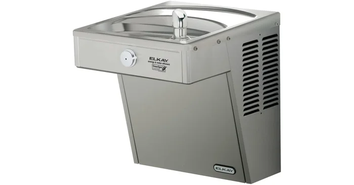 Elkay 18-1/16″ Wall Mounted Single Drinking Station with Cooler – Vandal Resistant Bubbler