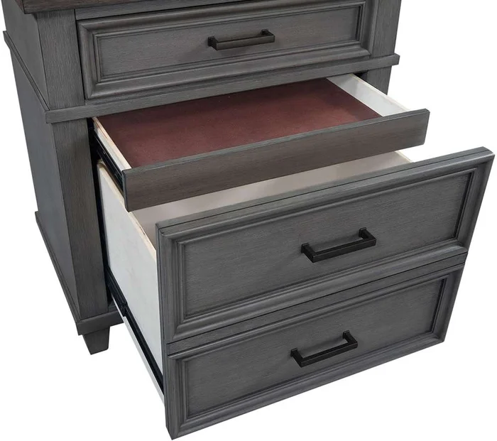 Emery Park – Caraway 2 Drawer NS in Aged Slate Finish – I248-450-SLT-2