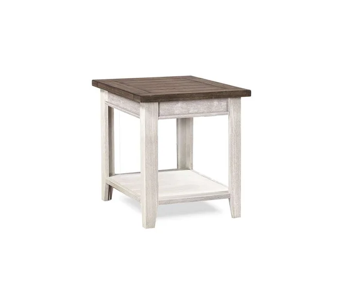 Emery Park – Eastport End Table in Drifted White Finish – WME914-DWT
