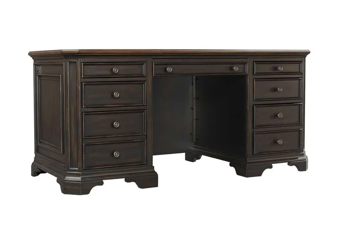 Emery Park – Hampton 66in Executive Desk in Black Cherry Finish – I242-303