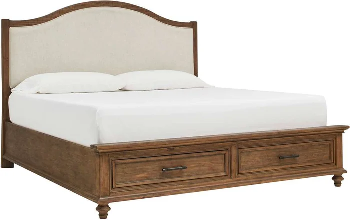 Emery Park – Hensley Cal King Storage Upholstered Bed in Honey Finish