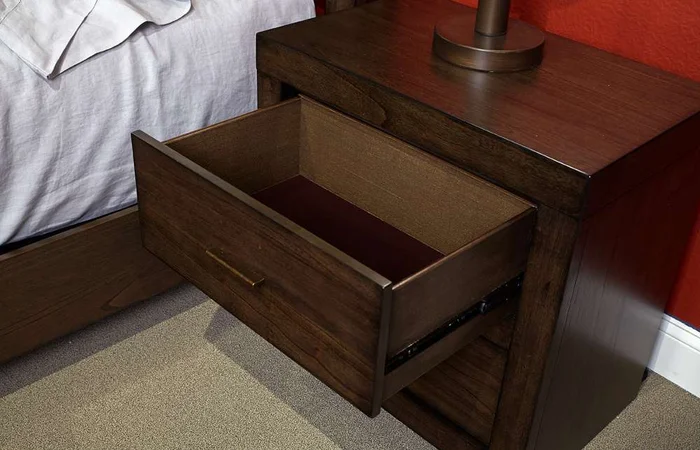 Emery Park – Modern Loft 2 Drawer Nightstand w/ power in Brownstone Finish – IML-450-BRN-1
