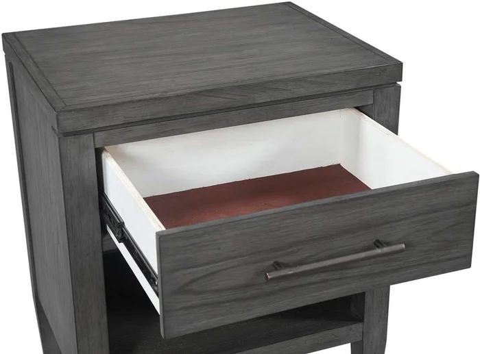 Emery Park – Preston 1 Drawer Nightstand in Urbane Grey Finish – I597-451-1