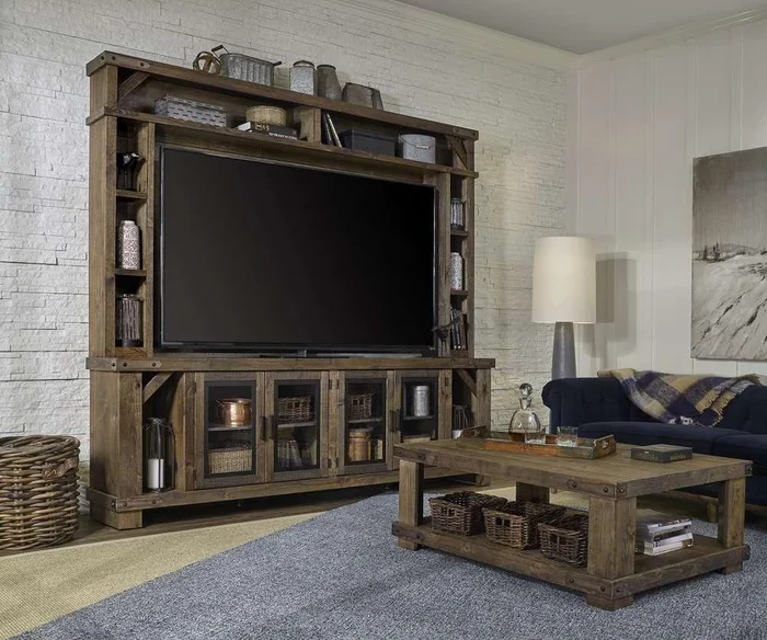 Emery Park – Sawyer 98in Console and Hutch in Brindle Finish